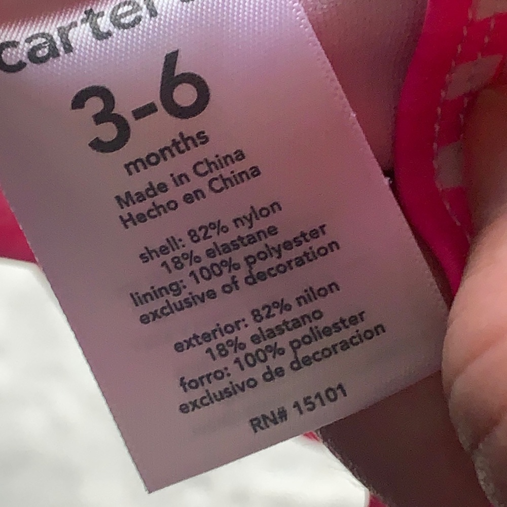 Carter's Pink Gingham Ruffle One-Piece Swimsuit - Picture 4 of 5